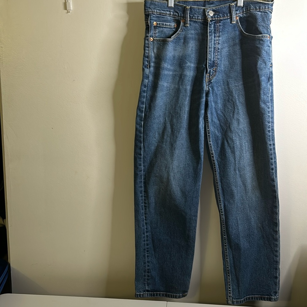 Levi Strauss & Co men’s jeans denim 550 W34 L30 2 pockets blue zipper bu…